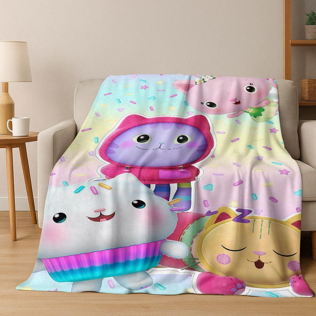 26 Stili Cartone Animato La Casa delle Bambole di Gabby Regalo per Ragazza Coperta in Flanella, Calda e Accogliente Morbida Coperta Plaid per Casa Camera da Letto Letto Divano Coperta Bambino