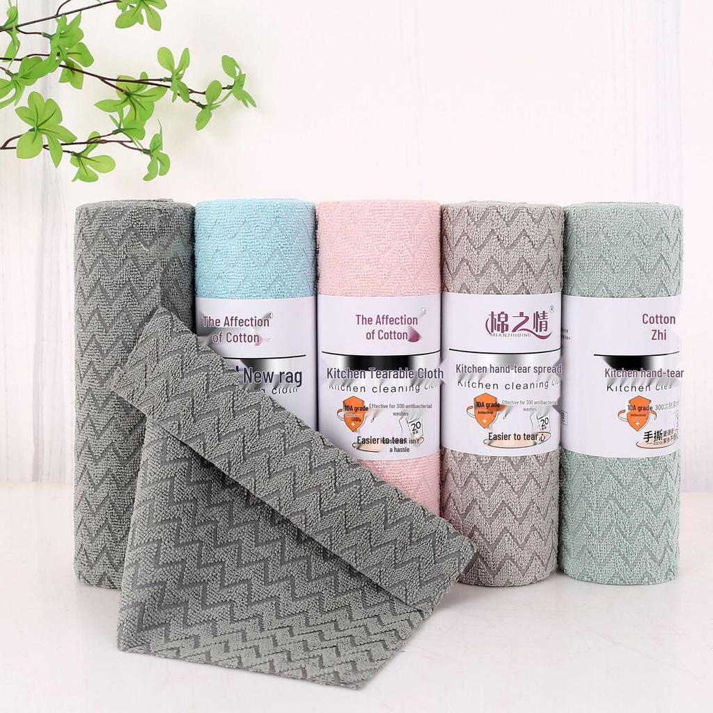 Lazy Person's Kitchen Rag: Tearable, Dual-Use for Wet/Dry Cleaning, Oil-Resistant, Lint-Free, Reusable.