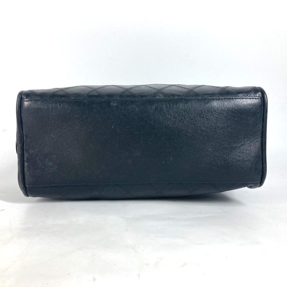 CHANEL vintage Bicolole Clutch Bag Makeup Pouch Cosmetics Pouch Leather Black