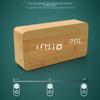 Simple LED Display Wooden Alarm Clock with Voice Control for Students and Children