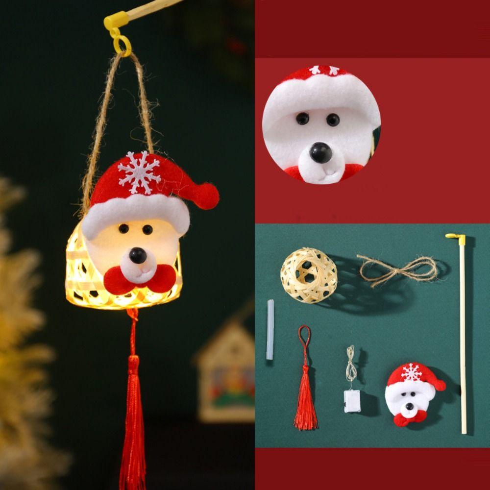 Handheld Christmas Bamboo Lantern Light-emitting Handmade Woven Lamp  Decoration