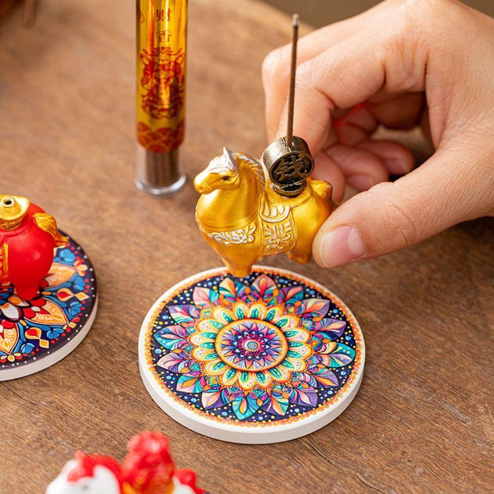 Resin Zodiac Pony Incense Burner Pony Shape Cense Holder Indoor Incense Burner Realistic Crafts
