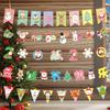European Charming And American Style Christmas Paper Flag Banners Schools For