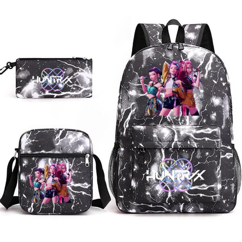 Kpop Dämonenjäger Kinderrucksack mit atmungsaktivem Oxford-Stoff für Schule und Freizeit