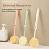 Double-Sided Bath Brush: Self-Use Back Scrubber with Soft Bristles and Long Handle