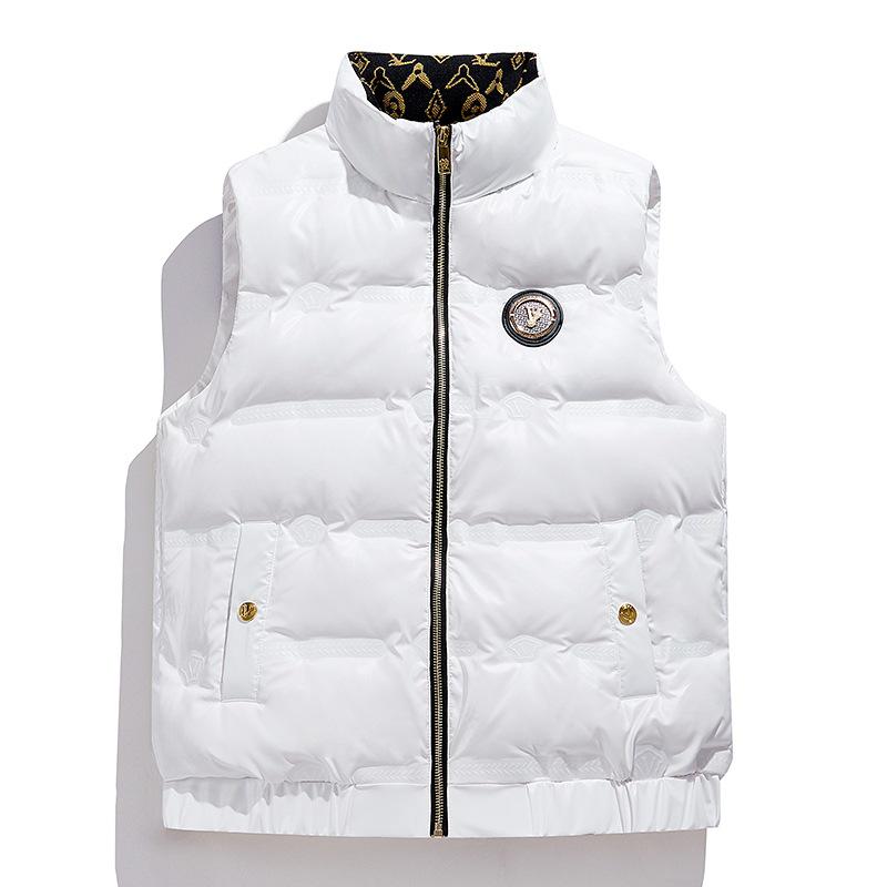 Zimní 2025 Pánská trendy péřová vesta se stojáčkem - 50% bílé kachní peří