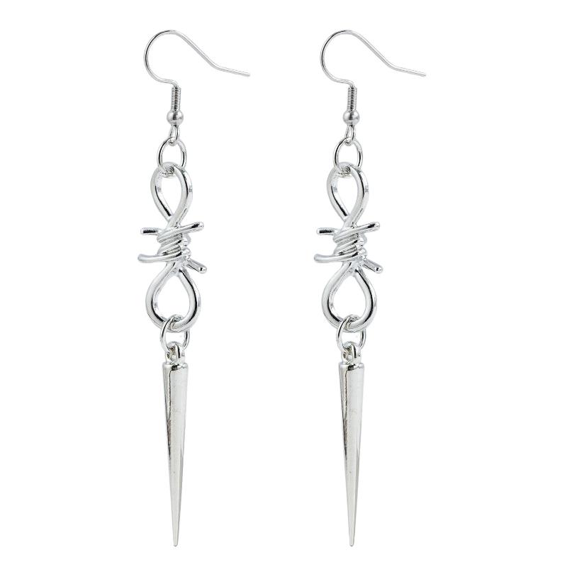 Goth Punk Style Moon Sword Long Earrings For Women Vintage Jewelry Gift Accessories