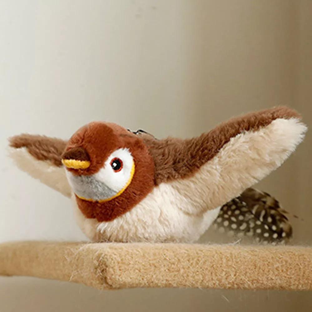 Vivid Chirping Interactive Chirping Bird Cat Toy Hanging Flapping Bird Cat Toy  for Indoor Cats