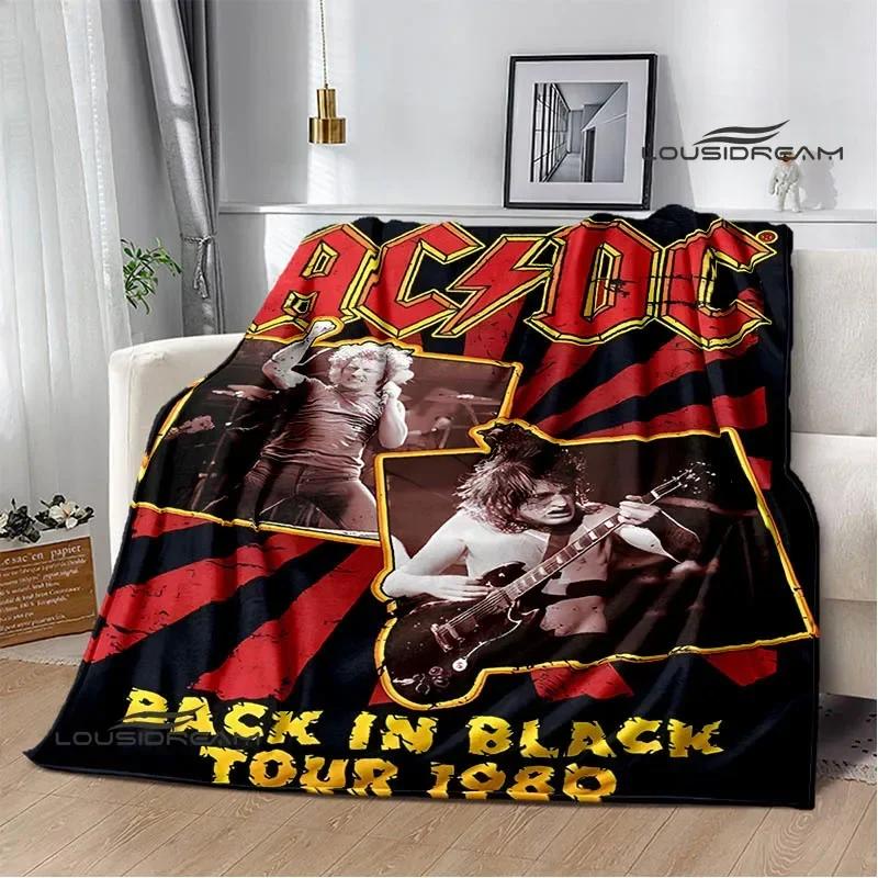 Rocková kapela AC/DC retro potištěná deka Flange hřejivá deka piknikové deky cubre cama throw deka podšívka do postele dárek k narozeninám
