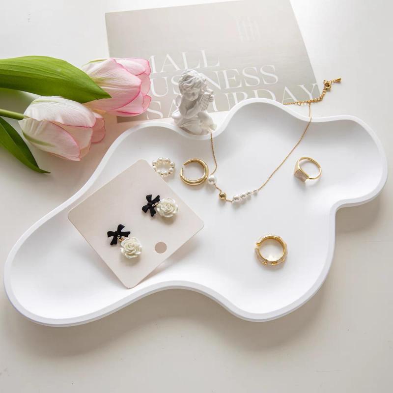 Irregular Cloud Shape Concrete Tray Silicone Molds Large Size Cement Plaster Display Plate Storage Tray Gypsum Decoration Mould