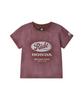 PHYPS MOTORCYCLE Womens Vintage Ride Washed Crop Tee Dark Red
