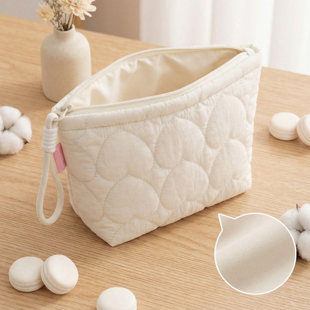 Large Capacity Portable Cosmetic Bag Solid Color Women Wash Pack Handheld Cosmetic Case Portable