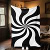 1PC Black WhiteOutdoor Flannel Blanket - Soft Plush Decor for Picnics, camping, Bedroom, Playroom, Office, or Lunch Break 1290A