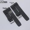 Seiko Diver ND-Compatible Black Rubber Silicone Watch Strap (20/22/24mm)
