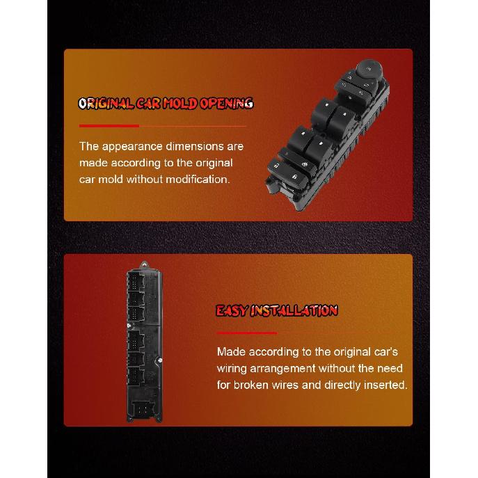 CCIYU Master Power Window Switch Front Left Driver Side Fit 2009-2014 for Cadillac Escalade, 2009-2014 Escalade ESV, 2009-2013 Escalade EXT Window