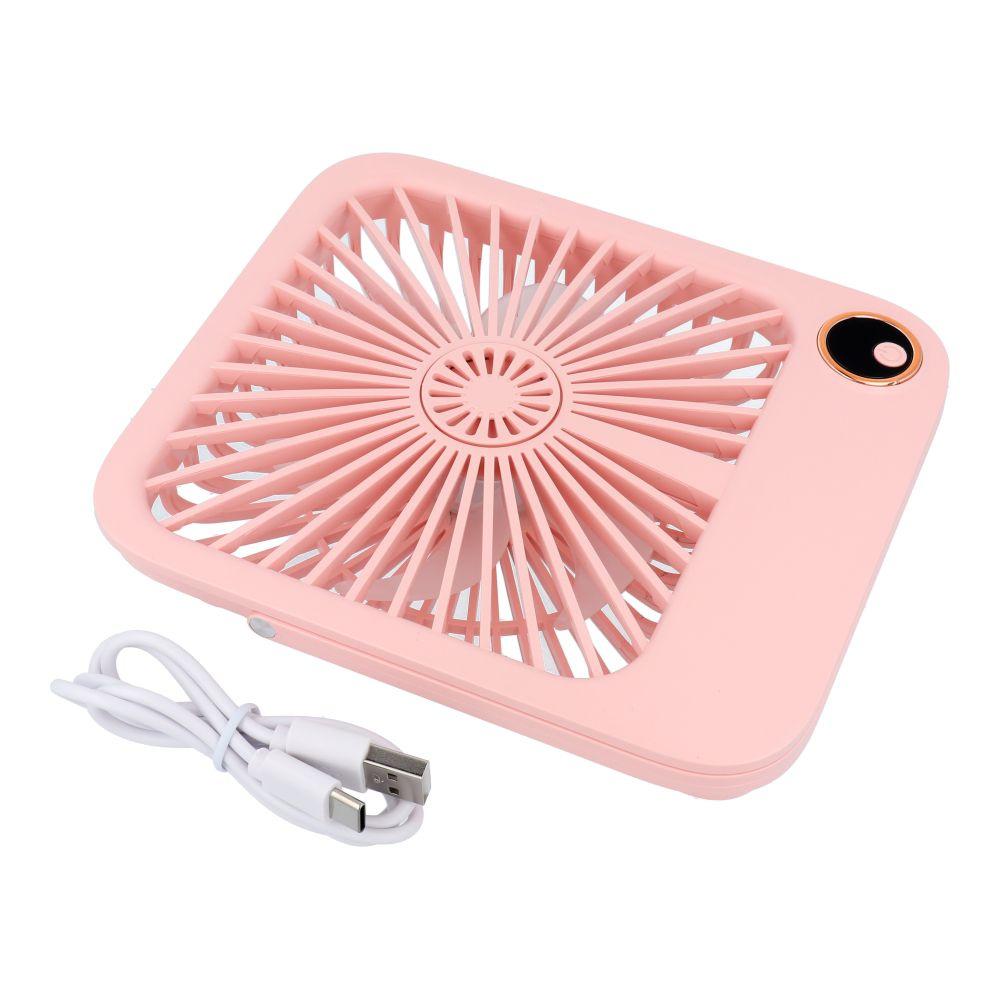Desk fan, W30, with adjustable stand, pink