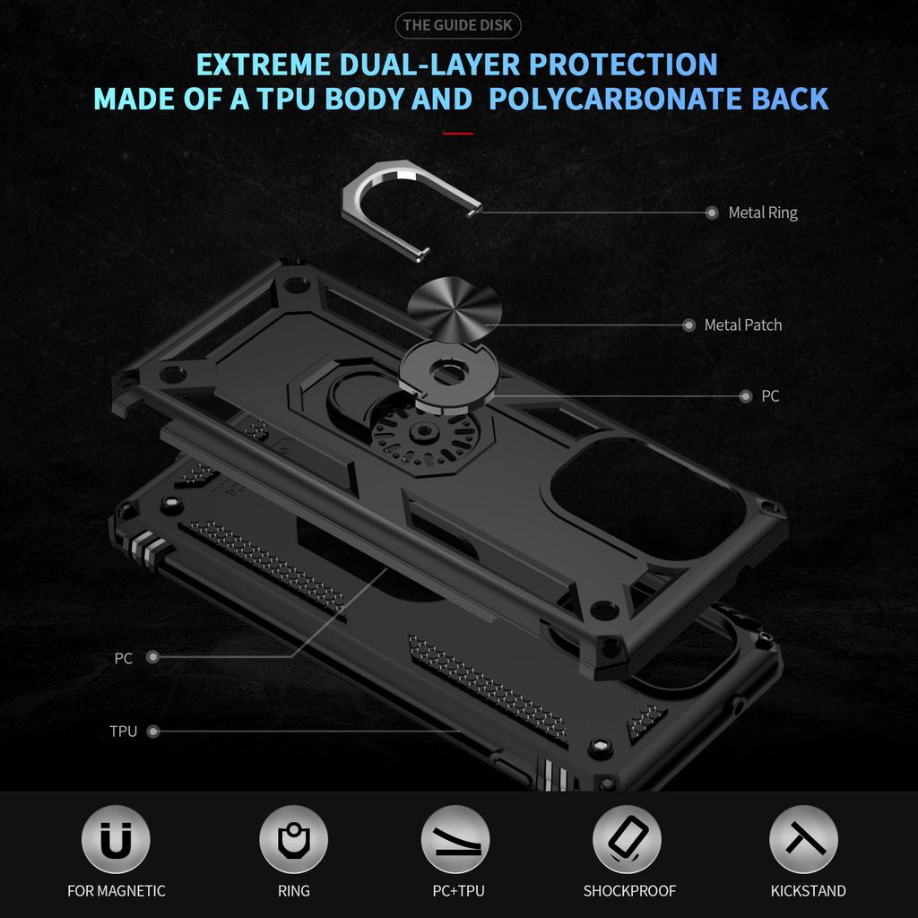 For Motorola Edge (2024) 5G Case PC+TPU Phone Cover with Rotary Ring Kickstand