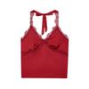 Za Autumn New Arrivals Women's Clothing Zr European and American Style Lace Halter V-Neck Double-Sided Satin Short Backless Camisole Top