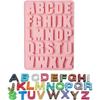 26 Cavity Alphabet Silicone Mold Deep Letter Shape Easy Release & Clean for Cake, Biscuit, Ice Cube, Chocolate, Resin, Concrete Pink