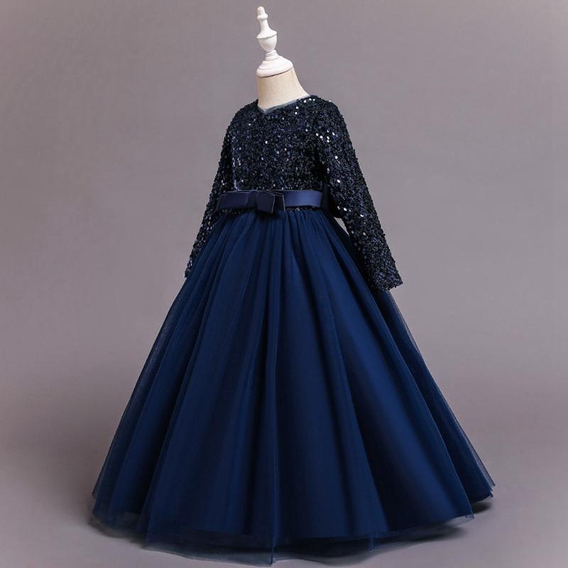 4-12 let Dětské Dívčí Šaty Roby Flitry Vystoupení Šaty Síťovaná Sukně