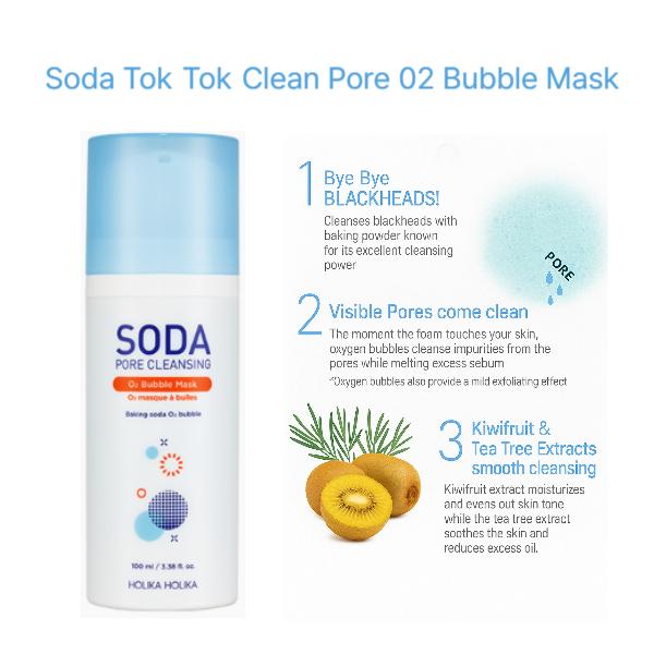 HOLIKA HOLIKA Soda Tok Tok Pore Clear (Bubble Foam 150ml / Cleansing Foam 150ml/ Cleansing Oil150ml / O2 Bubble Mask100ml) (16 Options)