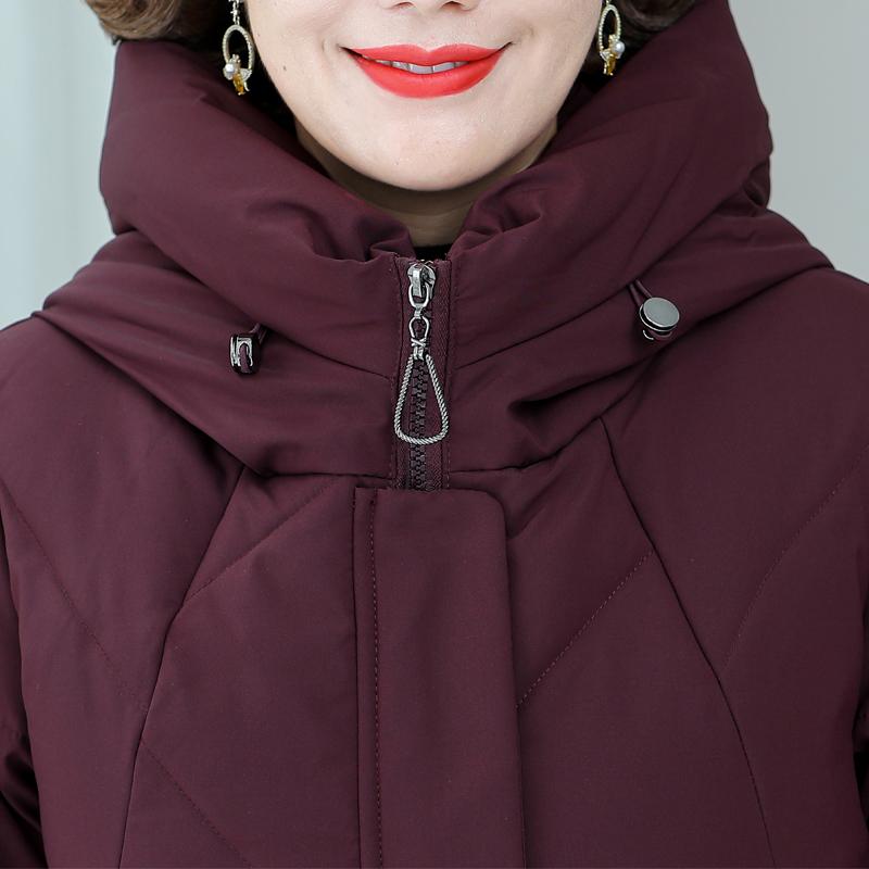 Middle Age Women's Down Coats Winter Vintage Parkas Plus Size Elegant Loose Thick Warm Puffer Jackets Woman Outerwears