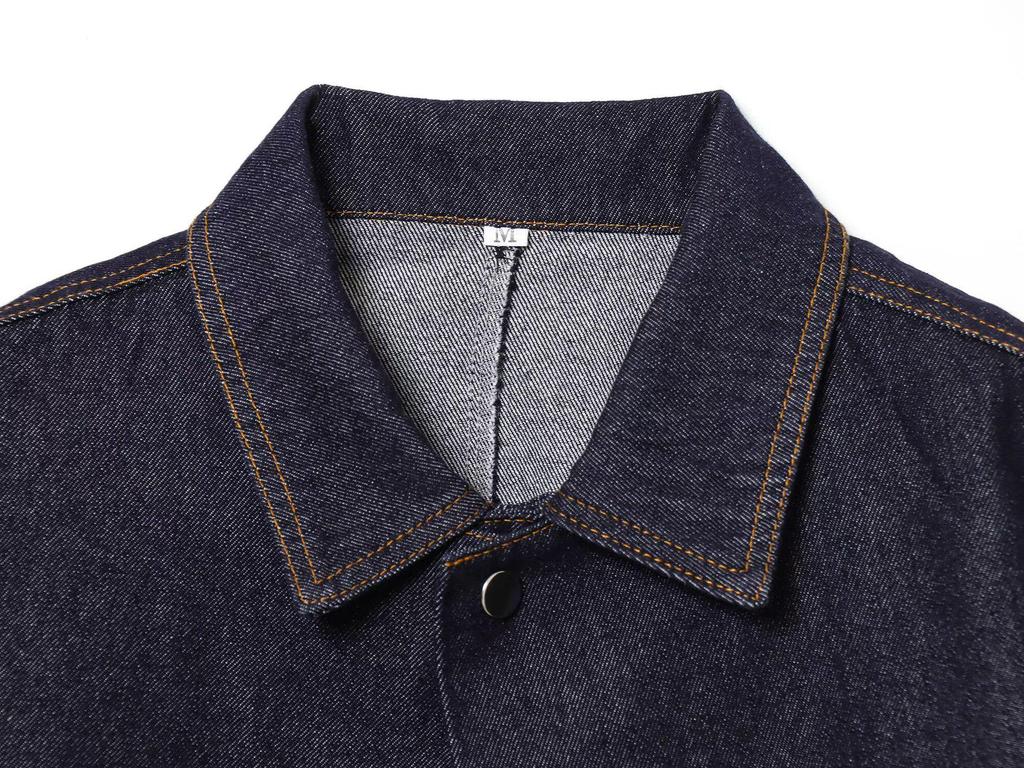Top a Mantella in Denim Casual Moda Donna Europeo-Americana