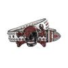 Adult Sequins Belt for Disco Party Waist Belt Rhinestones Skull Buckle Thin Waist Belt Street Cultures Enthusiasts Belt