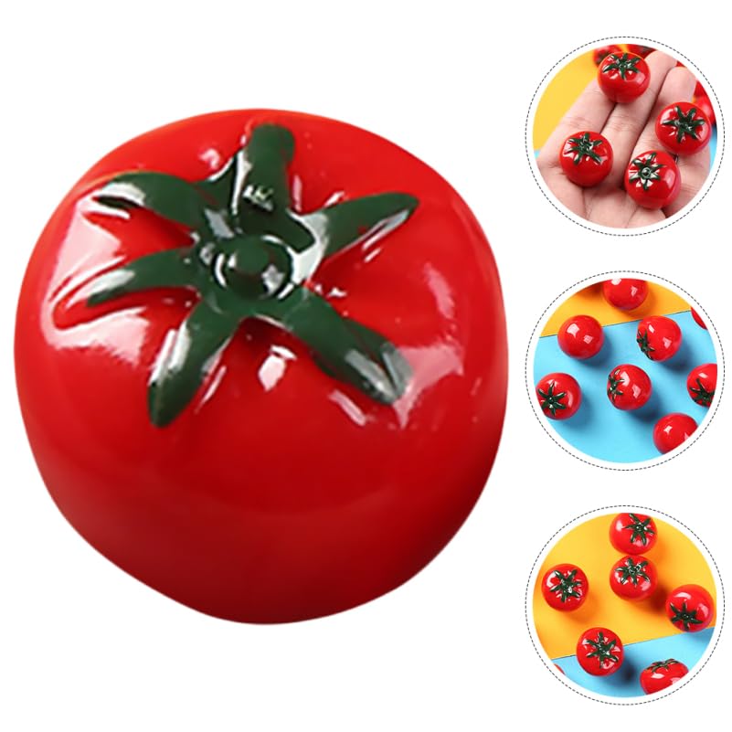 STOBAZA Mini Artificial Tomato Replica, Fake Vegetable, Miniature Tomato Figurine, Resin Miniature Fruit Model, Tabletop Decoration, Food Sample