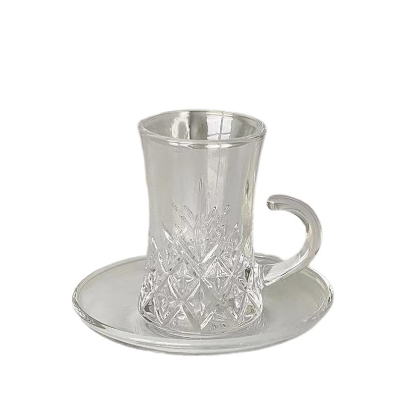 Turkish Coffee Cup And Saucer Set European Style Wine Glasses Cups Creative Coffee Cup Sets Engraved Wine Glasses Cup Cafe Tools
