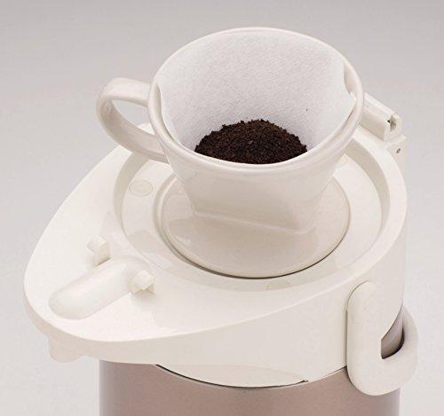 Pearl Metal Air Pot, 2.5L, Double, Stainless Steel, Insulated, Tabletop, Wide Mouth, Metal Brown, H-6339
