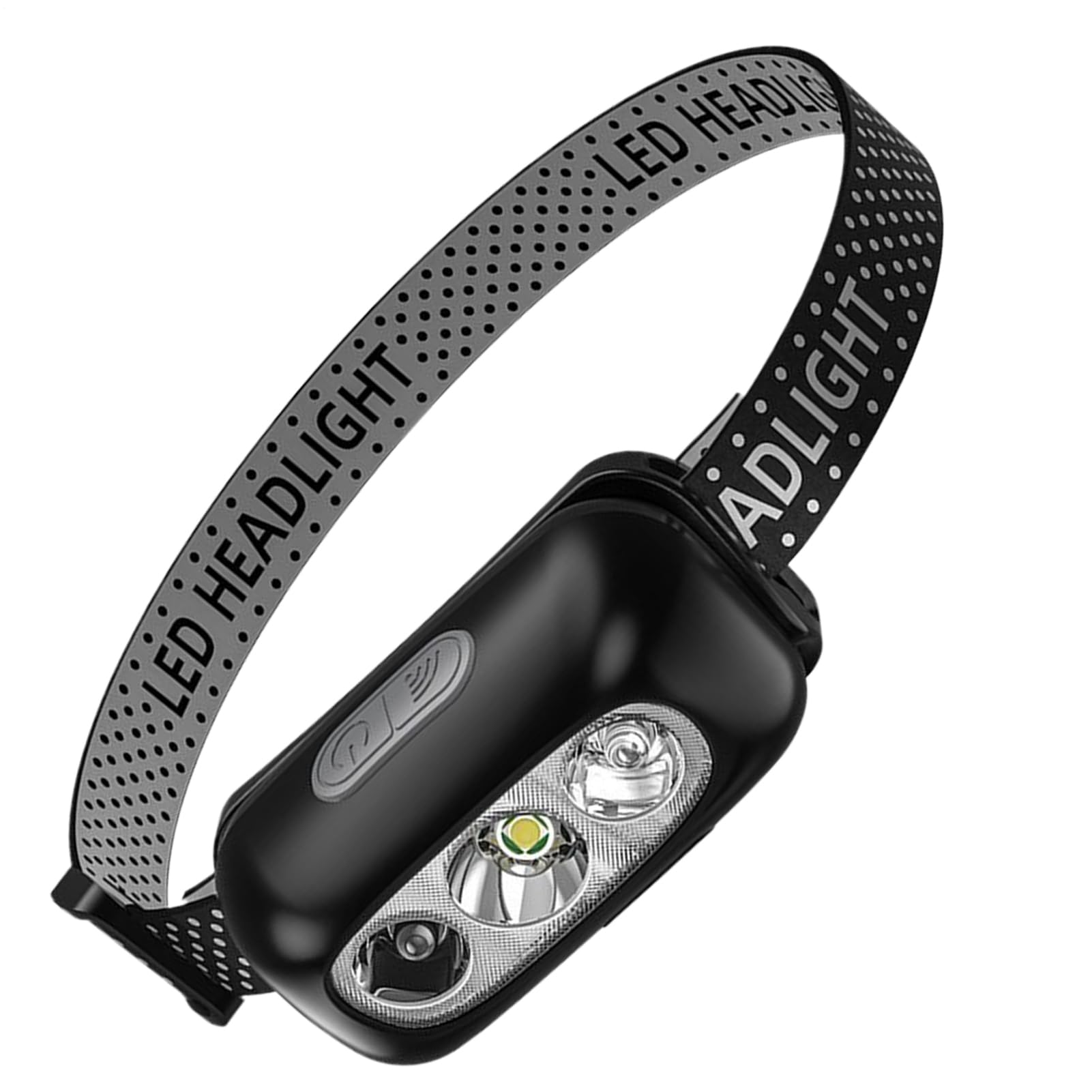 

Super Bright Head Flashlight, Camping 3 Modes Motion Sensor Lamp Versatile Illumination Gear Running Cycling Fishing Repairing чорний