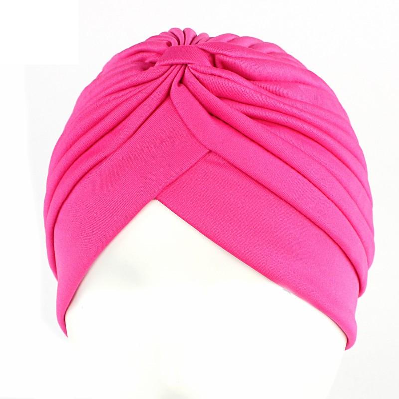 Stretchy Knot Twist Turban Bandanas Women Headscarf Bonnet Muslim Hijab Indian Hats Female Chemo Cap Adult Solid Color Head Wrap
