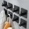 Stainless Steel Adhesive Hook Waterproof Self Adhesive Wall Hook Heavy Duty Towel Holder Home Kitchen Bathroom Organizer Hooks