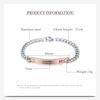 His Queen, Her King Stainless Steel Couple Bracelet with Diamond Inlay