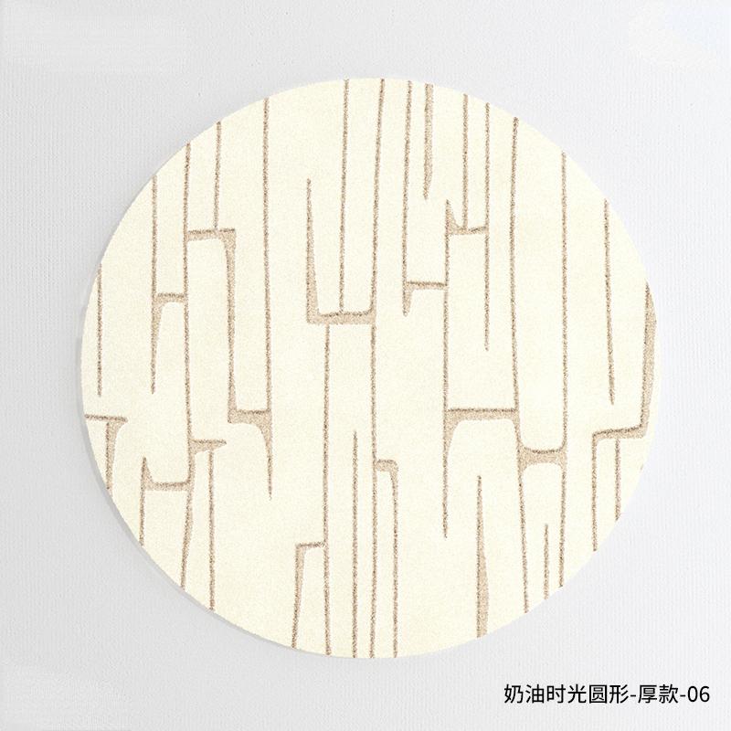 French Luxury Round Bedroom Decor Carpet Large Area Plush Rug Cream Style Carpets for Living Room Fluffy Soft Thicken Floor Mat