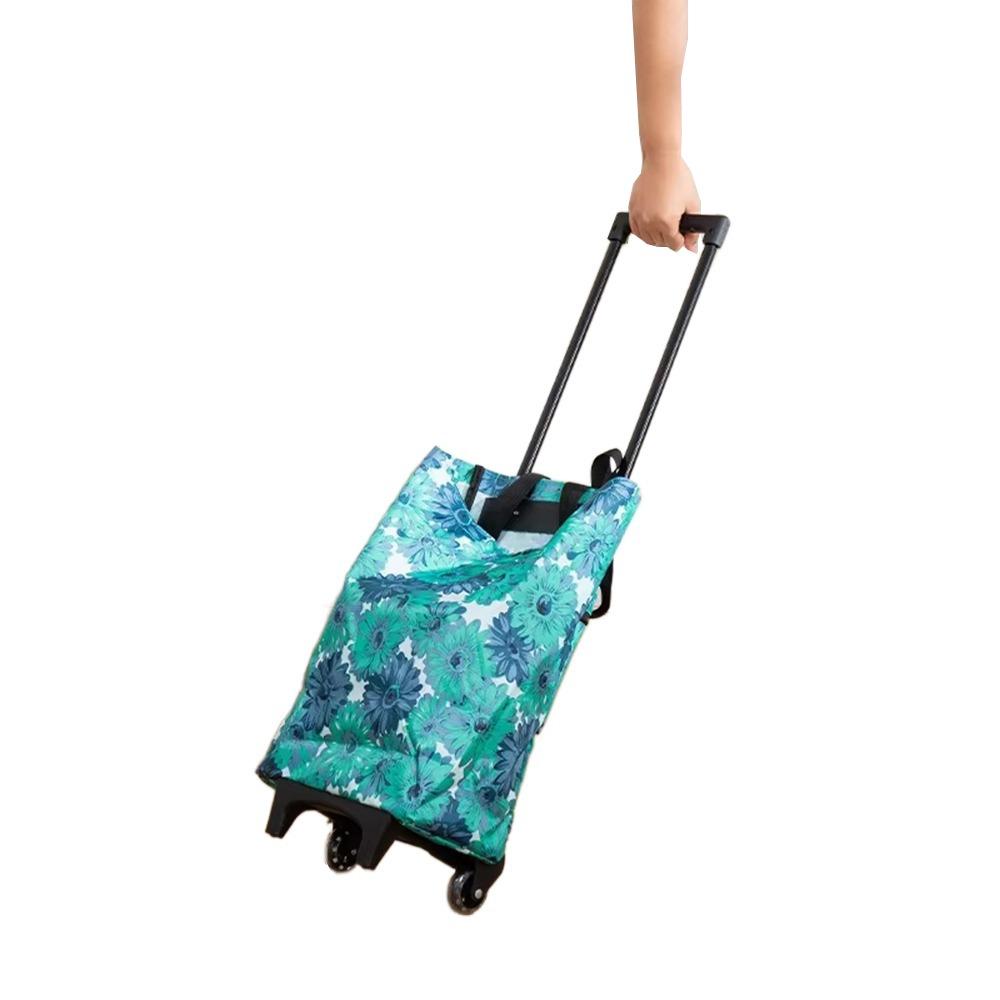 Large-capacity Foldable Shopping Bag with Wheels Handheld Shopping Trolley  Grocery