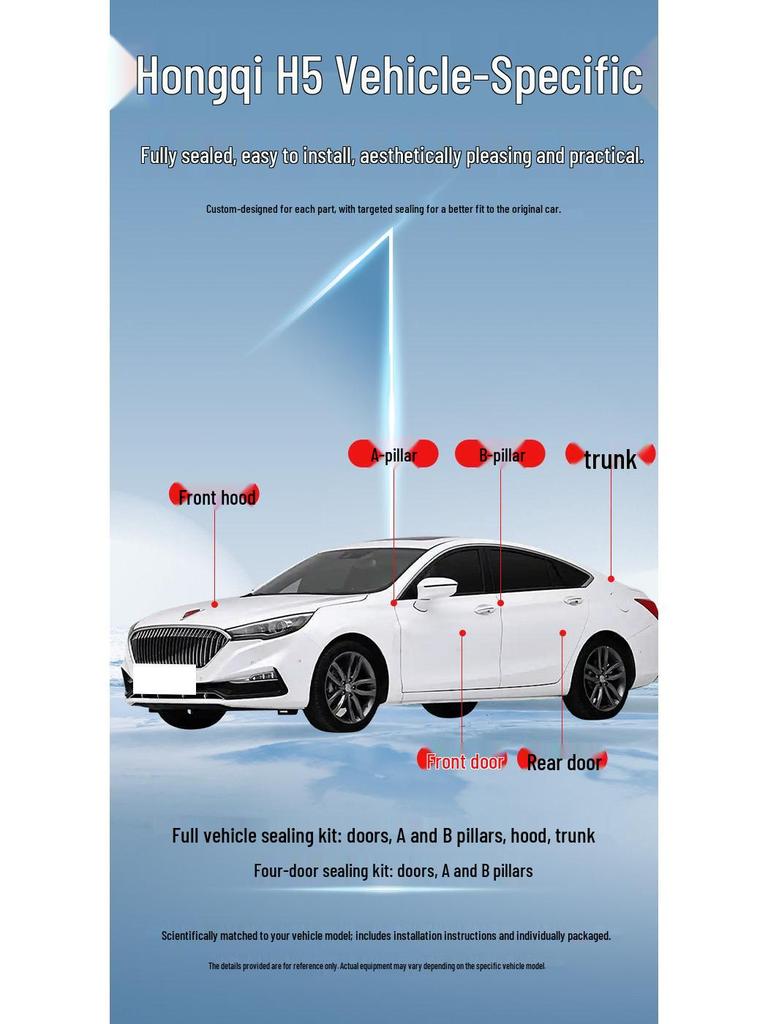 Hongqi H5 Door Soundproofing Strip: Full Car Noise Reduction & Dustproof Rubber