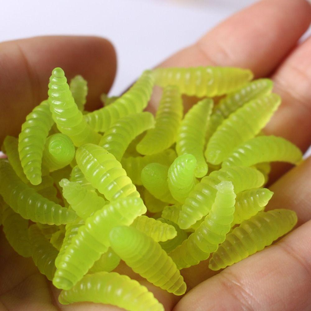 50PCS 2.1cm 0.5g Soft Fishing Lures Silicone Material Earthworm Lure Maggot Lure Lure Fishing
