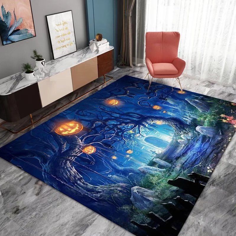 Christmas Door Carpet Floor Mat Halloween Living Room Coffee Table Mat Bathroom Thickened Non-slip Floor Mat