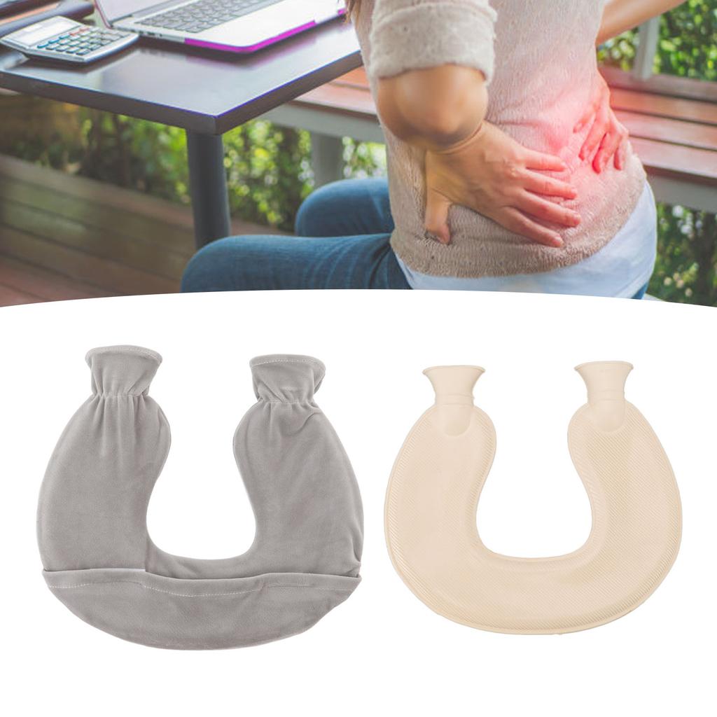 1L Hot Water Bottle U Shaped Hot Water Bag for Winter Neck Shoulder Warm with Soft Cover