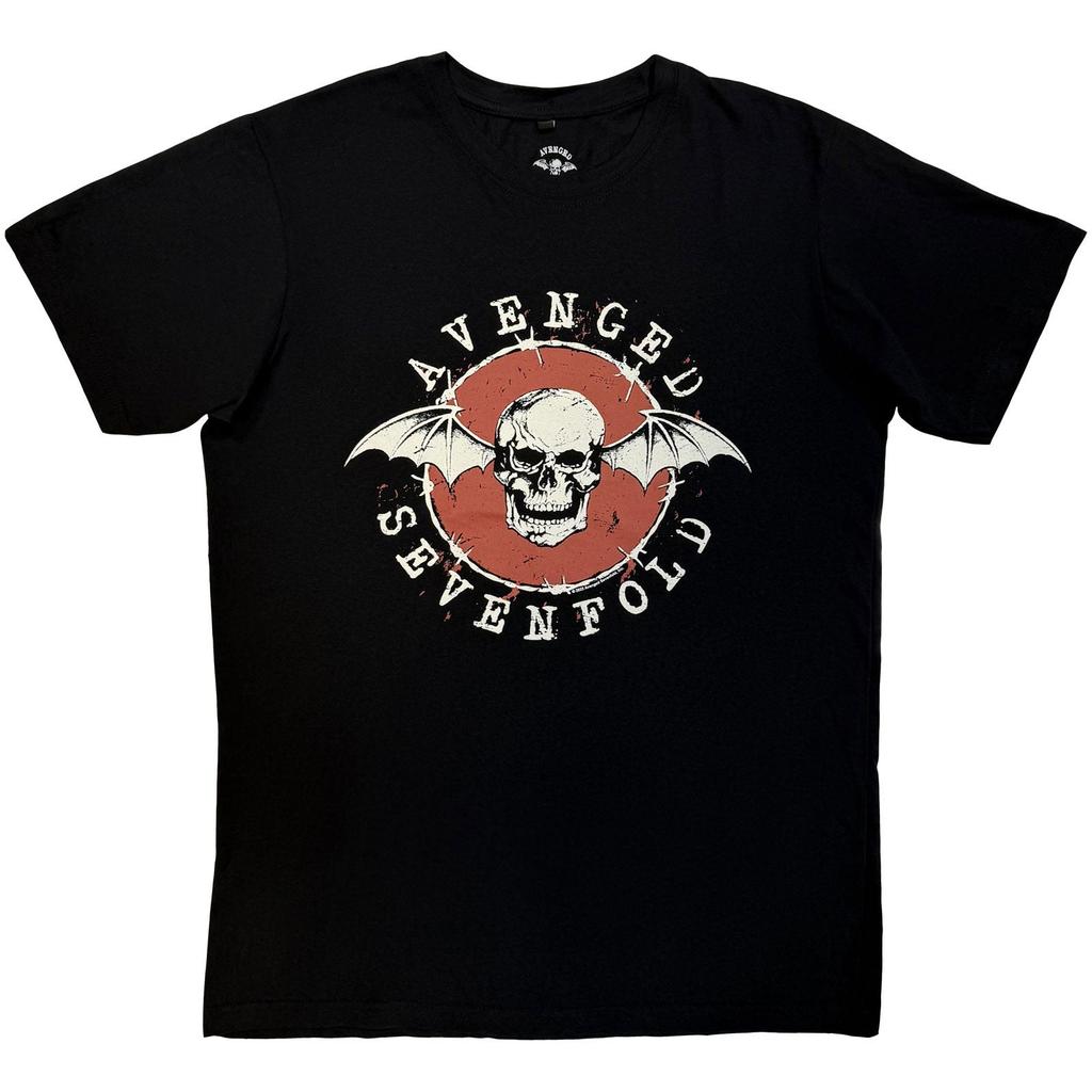Avenged Sevenfold Carbon TShirt Deathbat Red Circle Black OFFICIAL NEW