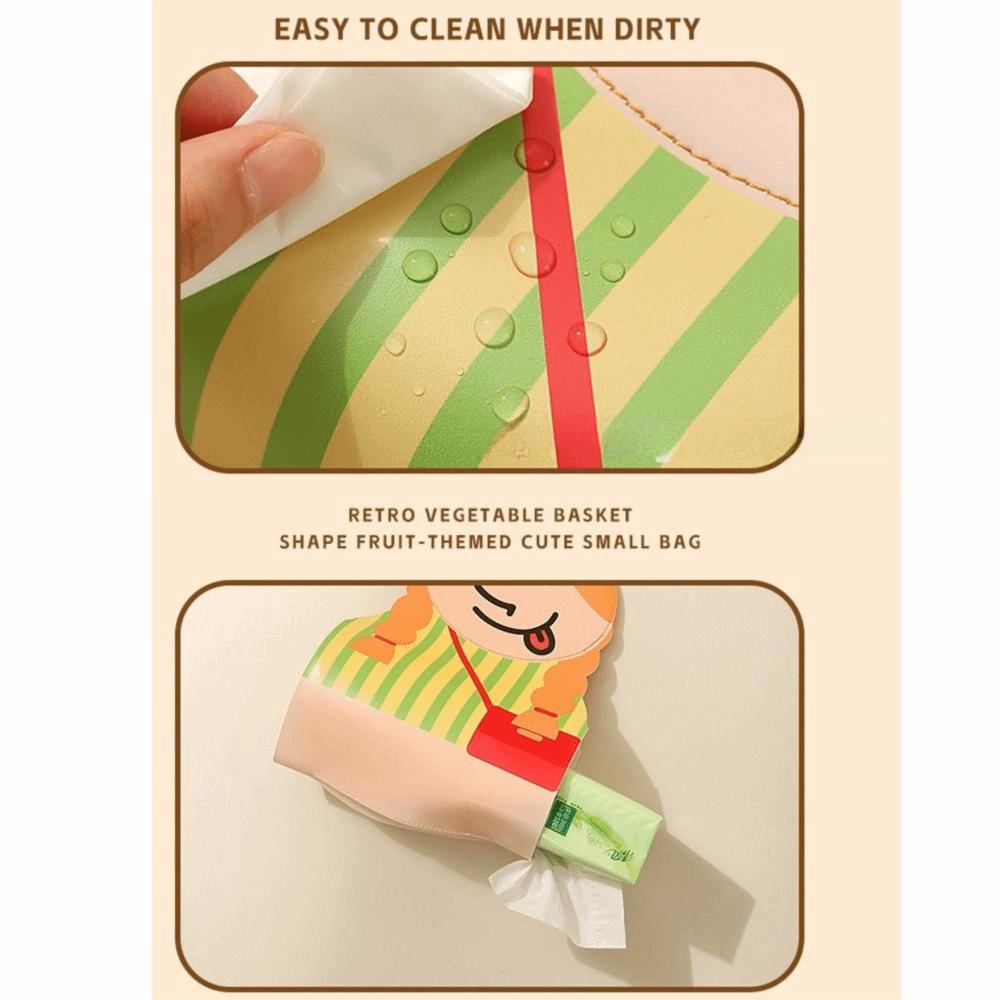 Top Handle Hanging Tissue Bag PU Leather Portable Tissue Cover Hanging Napkin Dispenser  Portable