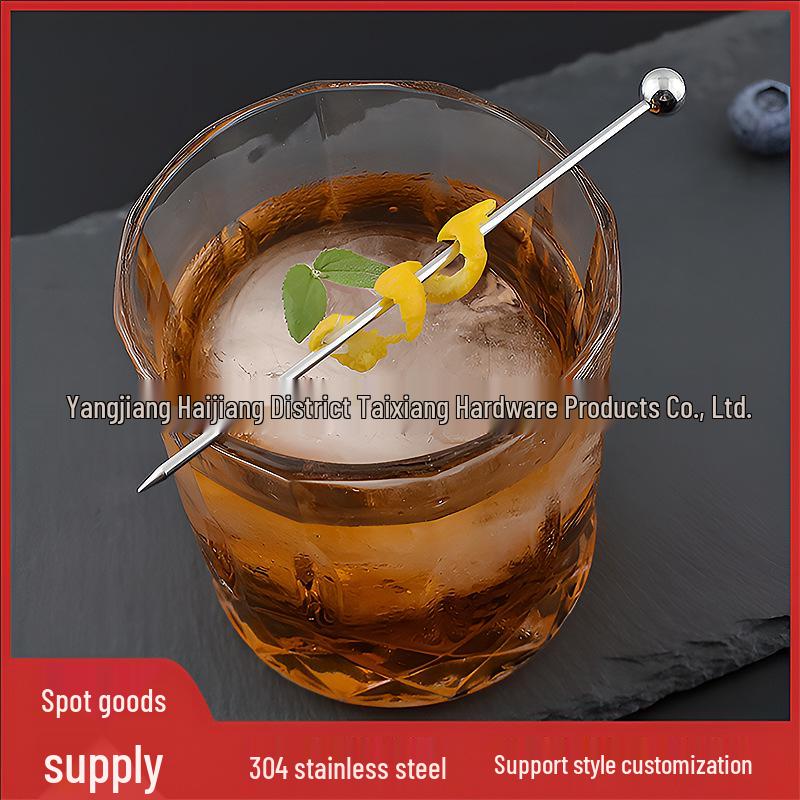 Nerezové dekorativní koktejlové párátka, vidličky na olivy a ovoce do Martini