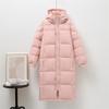 Down jacket men's and women's super long over-knee thickened winter new couple loose Chinese play white duck down jacket