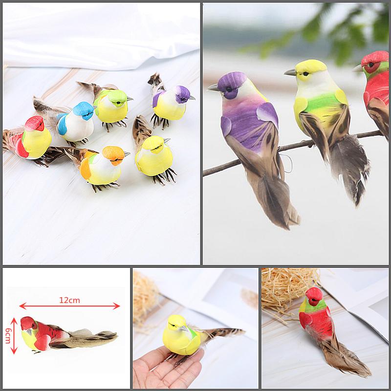 1PC Colorful Fake Bird Artificial Foam Simulation Birds with Feather DIY Wedding Decorations Christmas Ornaments