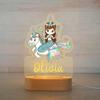 Personalized Rainbow Unicorn LED USB 7 Colors Night Light Custom Name Acrylic Lamp Wood Base For Baby Kid Children Bedroom Decor
