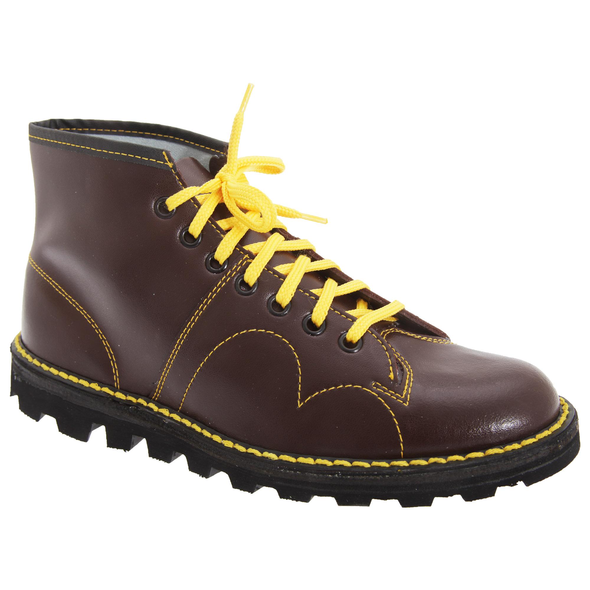 Grafters Mens Original Coated Leather Retro Monkey Boots Buy
