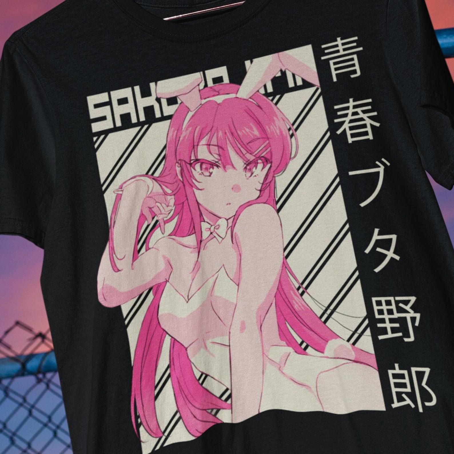 Bunny Girl Pink Anime T-Shirt | Japanese Streetwear 4XL