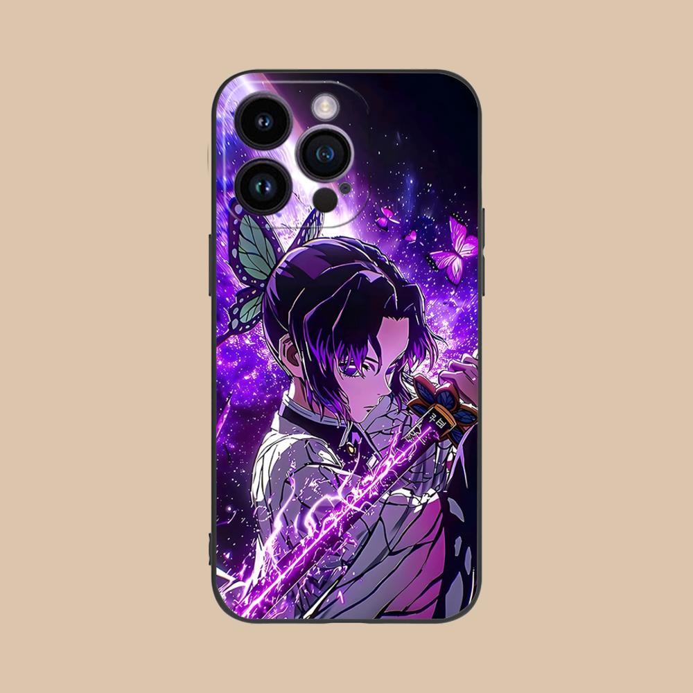 Demon Slayer Shinobu Kocho Phone Case for iPhone 16 15 14 13 12 11 X XR XS 8 7 Pro Max Plus Mini Colour Protective Pretty Cover